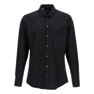 Dolce & Gabbana Fitted Stretch Cotton Shirt With Logo Embroidery - NWT